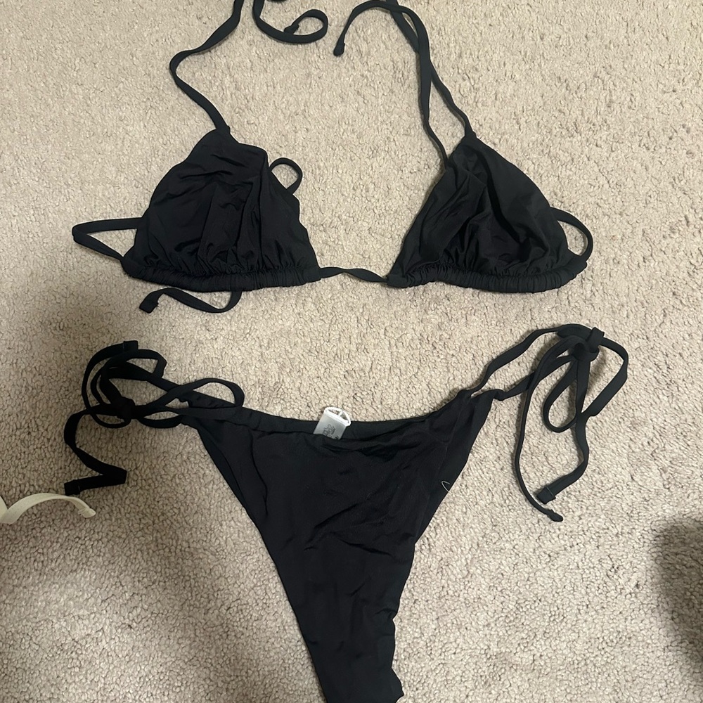 BRAND NEW Sea Molly Black Women's String Bikini Swim Set size M